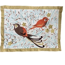 Decorative Stitched Bird Pillow Cover From Bed Bath & Beyond Zip Opening  *read
