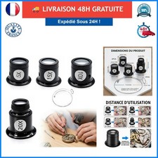 Loupe Horloger Bijoutier 4 Pièces 5X 10X 15X 20X avec