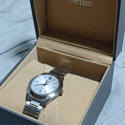 Seiko Dolce Solar Radio Wave Watch SADZ185 Titanium Blue Dial Excellent - Picture 4 of 12