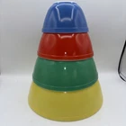 VTG Pyrex Primary Colors Nesting Mixing Bowls Set Of 4 - 401, 402, 403, 404