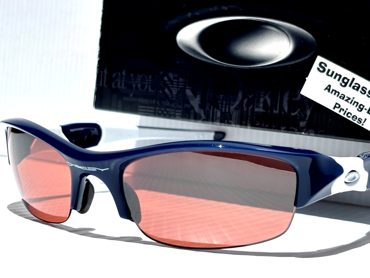 NEW Oakley FLAK JACKET Shiny Navy Blue VR28 Black Iridium Lens