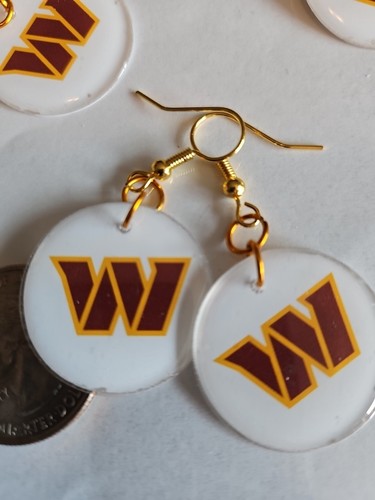 Pendientes hechos a mano WASHINGTON COMMANDERS 1 par. - Imagen 2 de 2