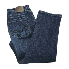 TK Axel Dark Blue Men's Size 32x30 Slim Boot Cut Y2K Embroidered Pockets