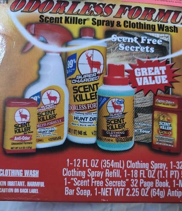 Asesino de aromas caza spray y lavado de ropa inodoro conjunto en caja 6 artículos nuevo valor Foto 2 de 4