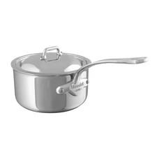 Mauviel M'COOK 5-Ply Sauce Pan with Lid, Cast Stainless Steel Handle, 2.6-Qt