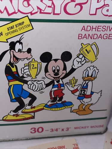 1987 Vintage Disney Mickey & Pals vendajes adhesivos lata de metal con contenido - Imagen 13 de 13