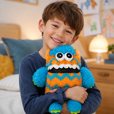 Worry Monster Plush Therapy Toy 30cm Zip Mouth Anxiety Bad Dreams