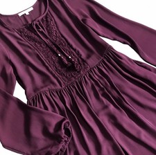Anthropologie Dress SMALL Blue Lacey Crochet Short Sleeve Flowy Boho Womens NWOT