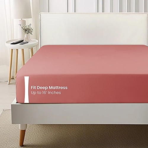 Extra Deep Pocket Fitted Sheets Soft Microfiber 110 GSM Sheet All Around Elastic - Picture 93 of 104