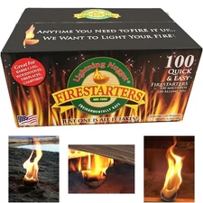 Super Economy Box Fire Starter Tan Brown Small 2-Inch 100 Count