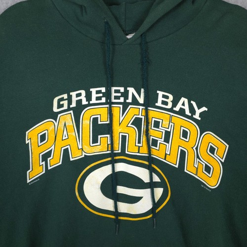 Vintage Green Bay Packers Hoodie Mens XL 90s Made In USA Nutmeg Mills Lee Sport - Picture 2 of 12