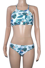 SHEKINI Women's Floral Print Swimsuit Two Piece Size Large
