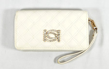 BeBe Quilted White Wallet Zip Around 12 Card Holder Women  s Fashion Wallet