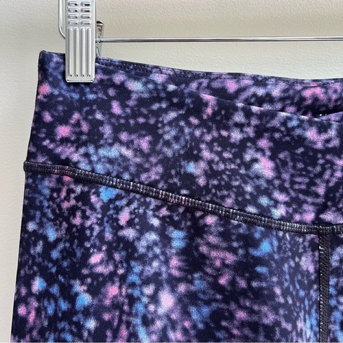 [zella girl] crossover high waist 7/8 printed leggings blue purple XL 14/16 - Picture 4 of 5