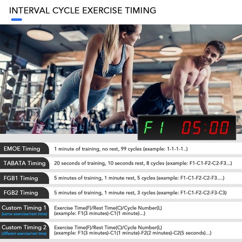 ‹LED Digital Gym Timer Countdown Wireless Remote Control Timer For Exercise - Bild 2 von 12