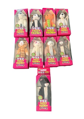 SET of 9 PEZ Fuzzy Friends NEW in manufacturer display box NIB RARE
