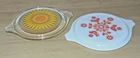 2 Vintage PYREX Casserole Dish Lids ONLY-Daisy/Sunflower & Friendship/Red Birds
