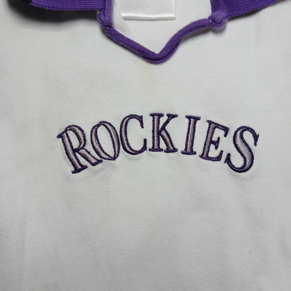 Vestido Colorado Rockies Majestuoso Niñas Pequeñas Volantes Talla 3T Blanco Púrpura Algodón Foto 4 de 4
