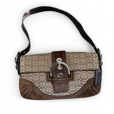 Vintage COACH Brown Signature Soho Mini Canvas Shoulder Bag