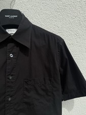 Black YSL Shirt Summer M Size Soft Cotton Yves Saint Laurent Button Up Vintage