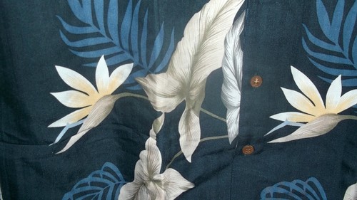 NUEVA CAMISA HAWAIANA FLORA TROPICAL por PALM ISLAND u pic talla XL o XXL con bolsillo - Imagen 5 de 6
