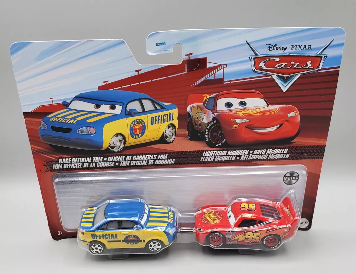 Disney Pixar Cars 3, Race Official Tom & Lightning McQueen 2-Pack, 1:55  Scale Die-Cast