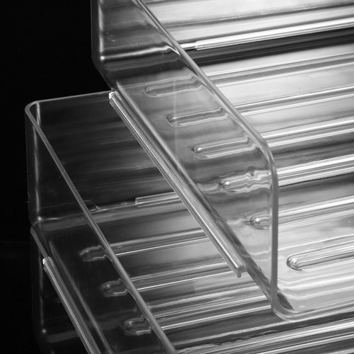 File Rack Storage Box Office Paper Tray Desktop Organizers Work Clear Plastic - Picture 9 of 12