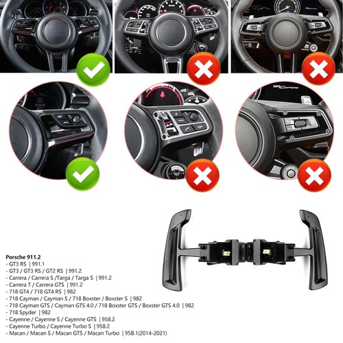 Steering Magnetic Paddle Shifter For Porsche Carrera T /GTS 991.2 Black White A1 - Picture 15 of 17
