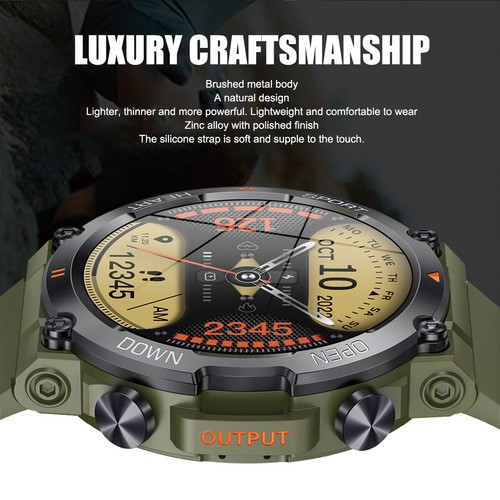 Reloj Inteligente Hombre Militar Táctico Deporte Fitness Rastreador Frecuencia Cardíaca Impermeable - Imagen 6 de 14