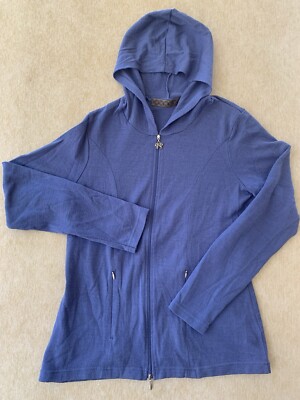 NOBLE WILDE New Zealand Sz 14 Merino Wool Knit Zip Jacket