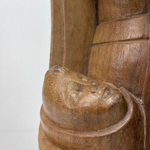 Wood Hand Carved Sculpture Holy Virgin Mary Baby Jesus Mother Madonna Child Vtg - Picture 10 of 11
