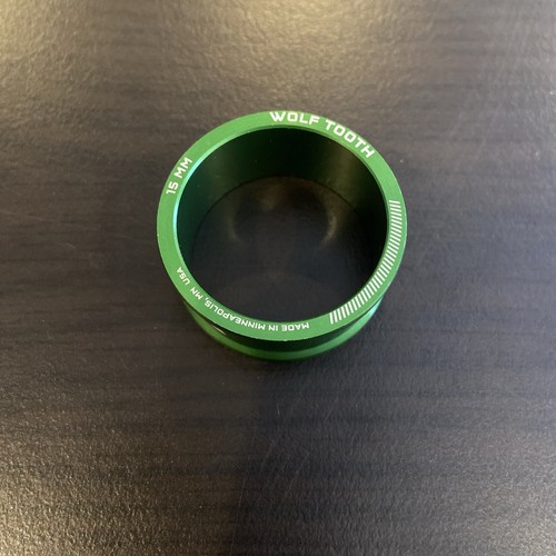 Wolf Tooth Precision Headset Spacers - 1 1/8 steerer, 15mm, 7g, Green