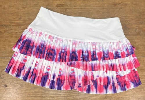 Lucky In Love Women's S Sunburst Pleated Scallop Skirt Tennis Golf Pickle Ball - Picture 5 of 7