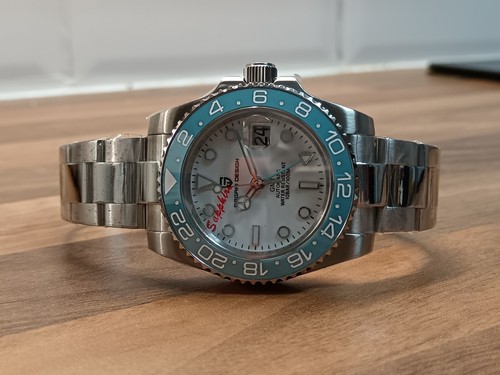 Pagani Design GMT Automatic Watch Light Blue Bezel New - Picture 8 of 9