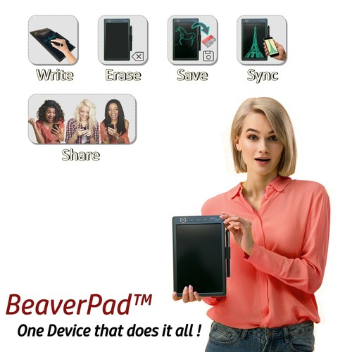 BeaverPad LCD Writing Pad & Graphics Tablet with Save, Memory & Bluetooth - Picture 5 of 23