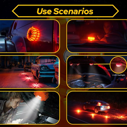 1-6pcs LED Road Flare Emergency Safety Light Flashing Warning Roadside Beacon - Picture 8 of 13