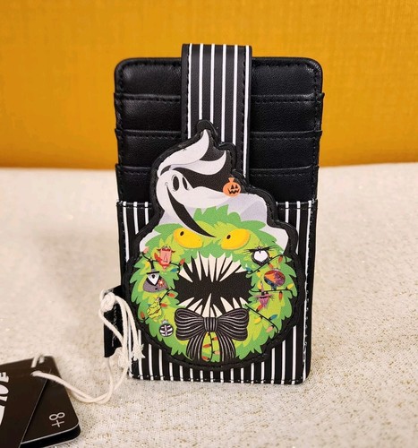 Loungefly Disney NBC Zero Holiday Monster Wreath Christmas Cardholder NEW - Picture 2 of 11