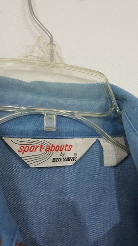 Vintage Sport Abouts By Big Yank Western Wear Denim Snap Button Shirt Mens S - Picture 6 of 6