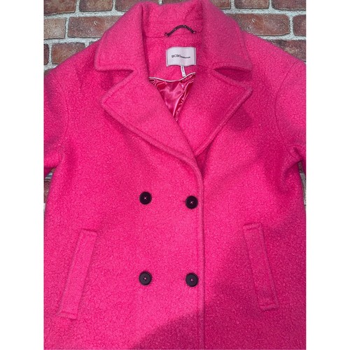 New BCBGeneration Boucle Double Breasted Pea Coat Bubble Gum Pink Size XXL - Picture 4 of 6