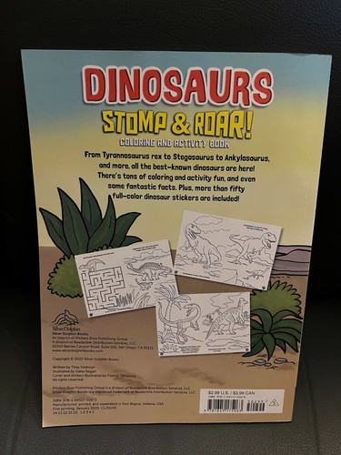 Dinosaurs Stomp & Roar! Coloring and Activity Book by Silver Dolphin Books - Bild 2 von 2
