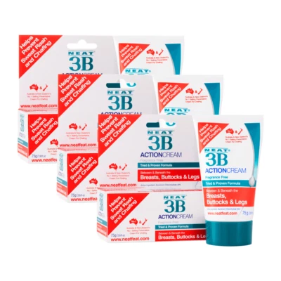 Neat® 3B Action Cream 75g - Sweat Rash and Chafing Prevention TRIPLE PACK