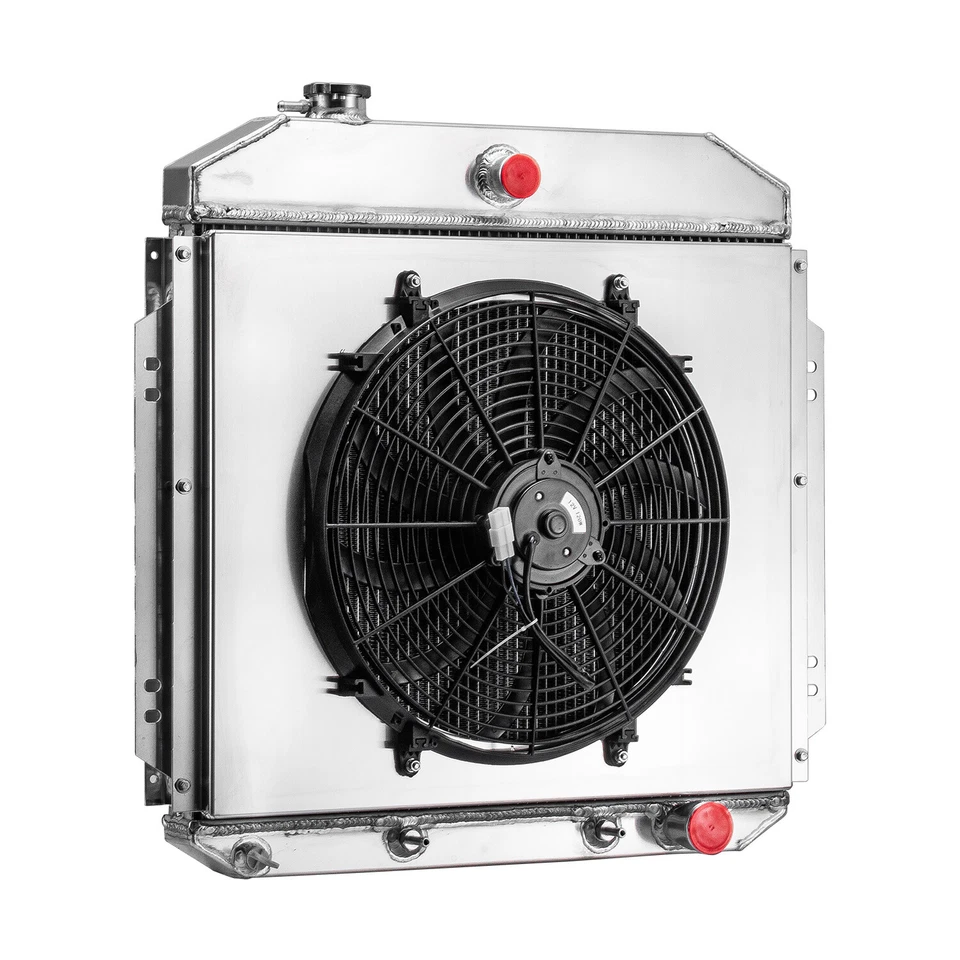 3 Row Aluminum Radiator+Shroud Fan  For 1957-1960 1958 Ford F100 Truck Chevy V8 Foto 4 de 4
