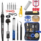80W Soldering Iron Kit Electronics Welding Irons Solder Tools Adjustable Wire UK