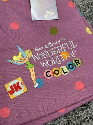 NEW Disney Shorts Womens Medium Pink Disney100 Wonderful World Of Color Tinker - Picture 7 of 10