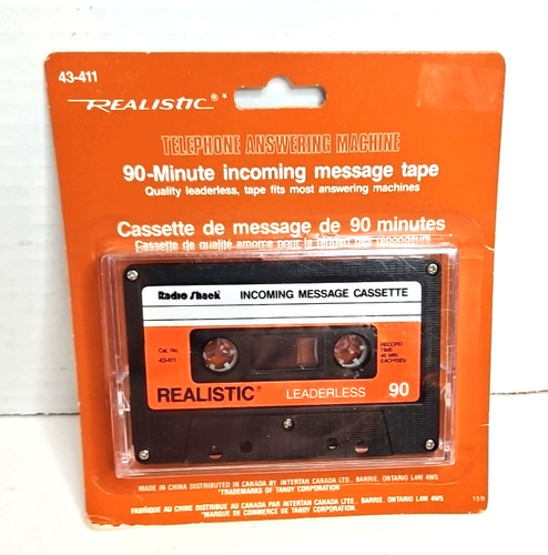 Realistic 60 Minute Leaderless Incoming Message Cassette Tape 43-411 Radio Shack