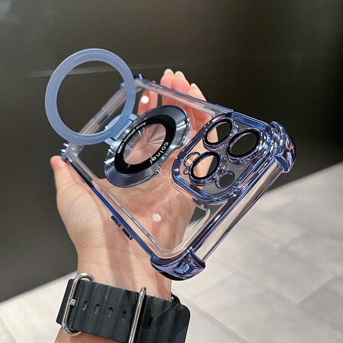 For iPhone 16 15 14 13 12 ProMax Magnetic Shockproof Phone Stand Ring Case Cover - 第 15/20 張圖片