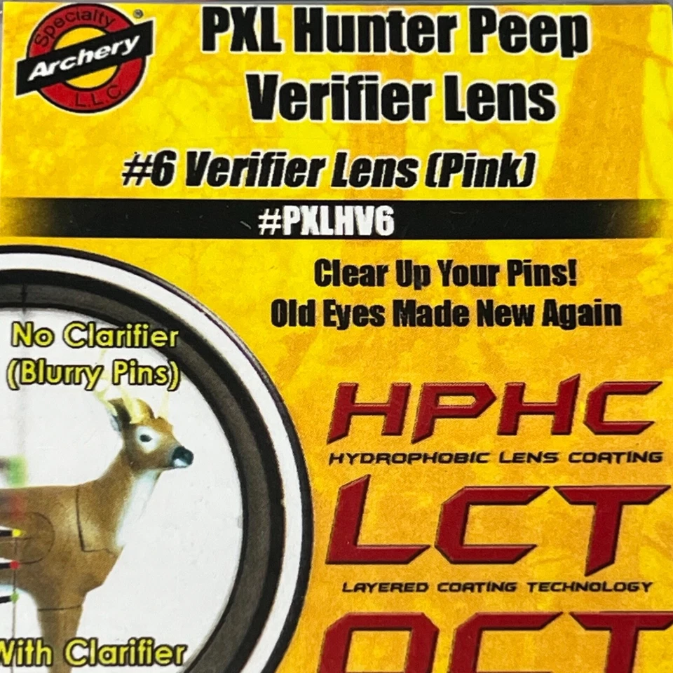 Specialty Archery #6 Pink PXL Hunter Peep Verifier - #PXLHV6 NOS Nuevo Foto 2 de 4
