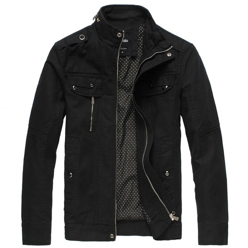 Chaqueta informal de algodón para hombre Wantdo chaqueta ligera de primavera chaqueta completa con cremallera - Imagen 13 de 46