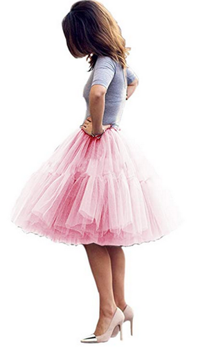 New Women Tulle Ballet Dance Tutu Skirt Midi Pleated Princess Underskirt - Picture 3 of 24