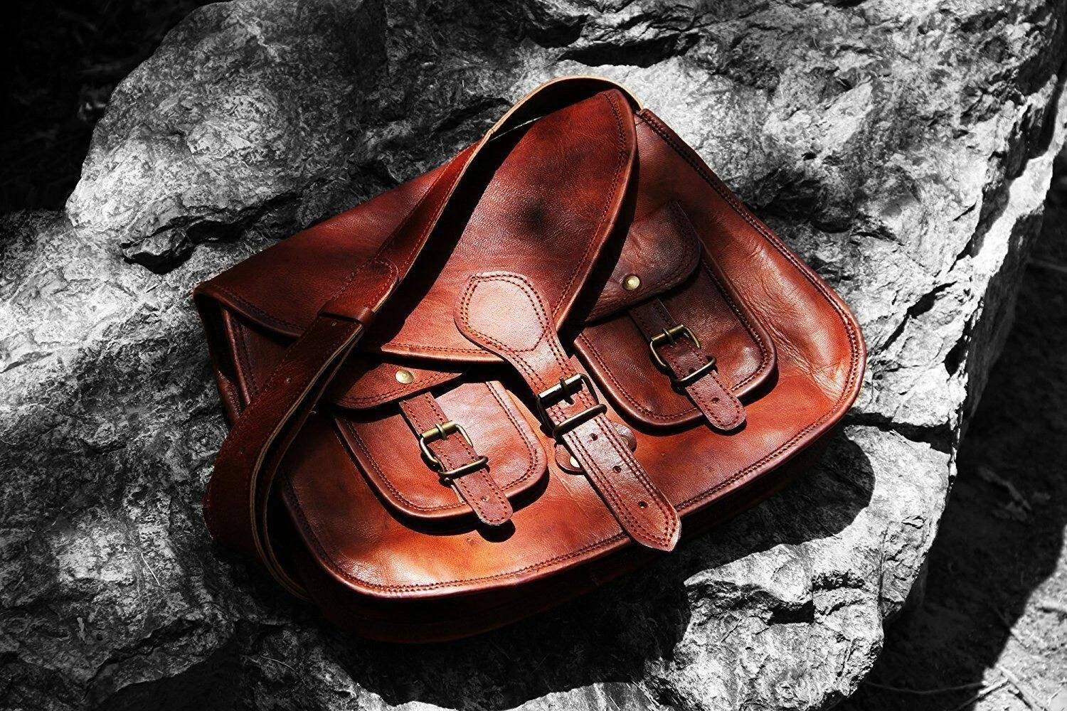 COACH Borsa donna pelle capra vera tote fatta a mano tracolla vintage messenger marrone